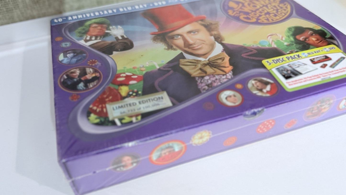 40th Anniversary Willy Wonka & The Chocolate Factory Blu-Ray Set Factory Sealed