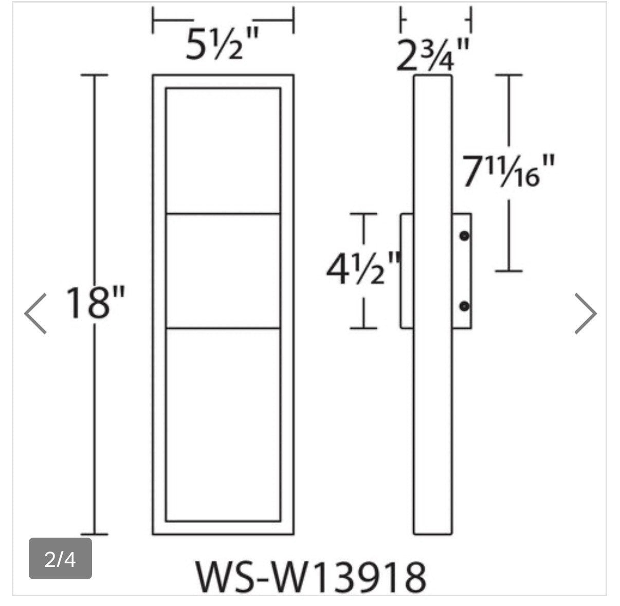 WAC Lighting WS-W13918 Archetype 18" Tall LED Outdoor Wall Sconce