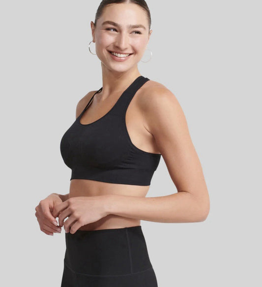 The NowSunday Racerback Sports Bra (sewn in pads) 1145-black med