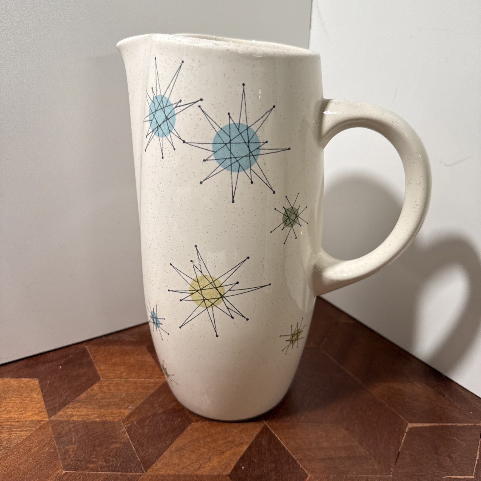 Vintage Franciscan Atomic Starburst MCM 56 oz Large 10" Tall Pitcher