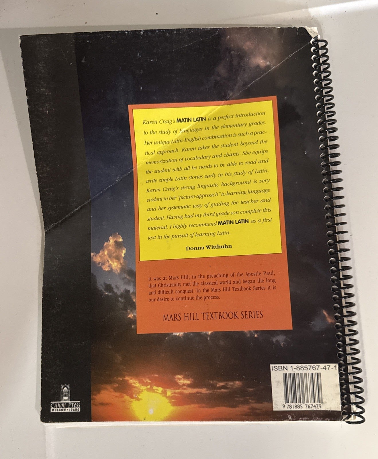 BOOK: Matin Latin Book 1 Karen Craig Teachers Edition 1999 Textbook Series