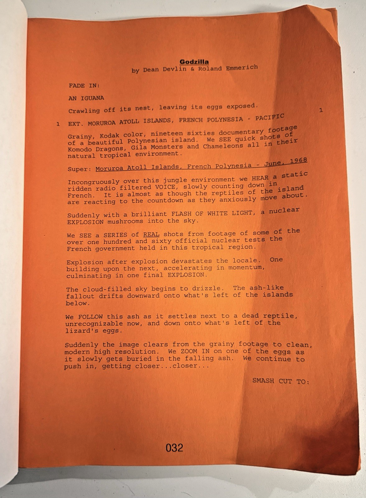 Godzilla Original Movie Script Screenplay Draft Cinephonic Ent. Unproduced