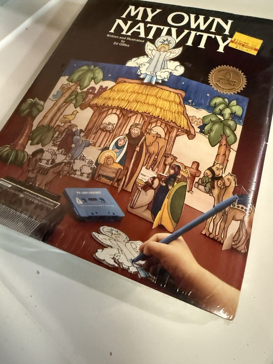 Vtg My Own Nativity Read-Along Text Cassette & Color Craft Kit – NEW Sealed 1992