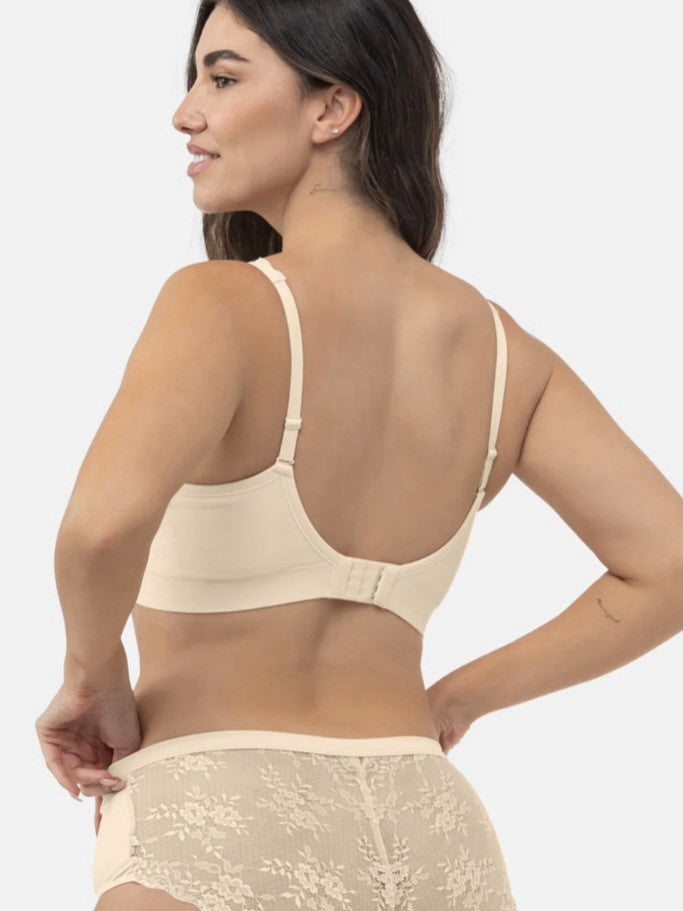 Underoutfit Adjustable Comfort Bra w/ Lace Straps-445 Sand Size small