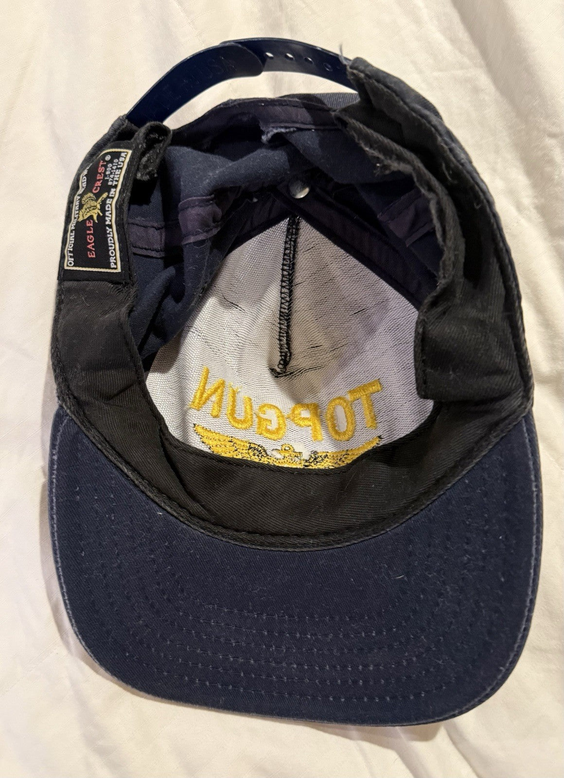 Vintage Top Gun Trucker Hat Baseball Cap Snapback Eagle Crest Made in USA