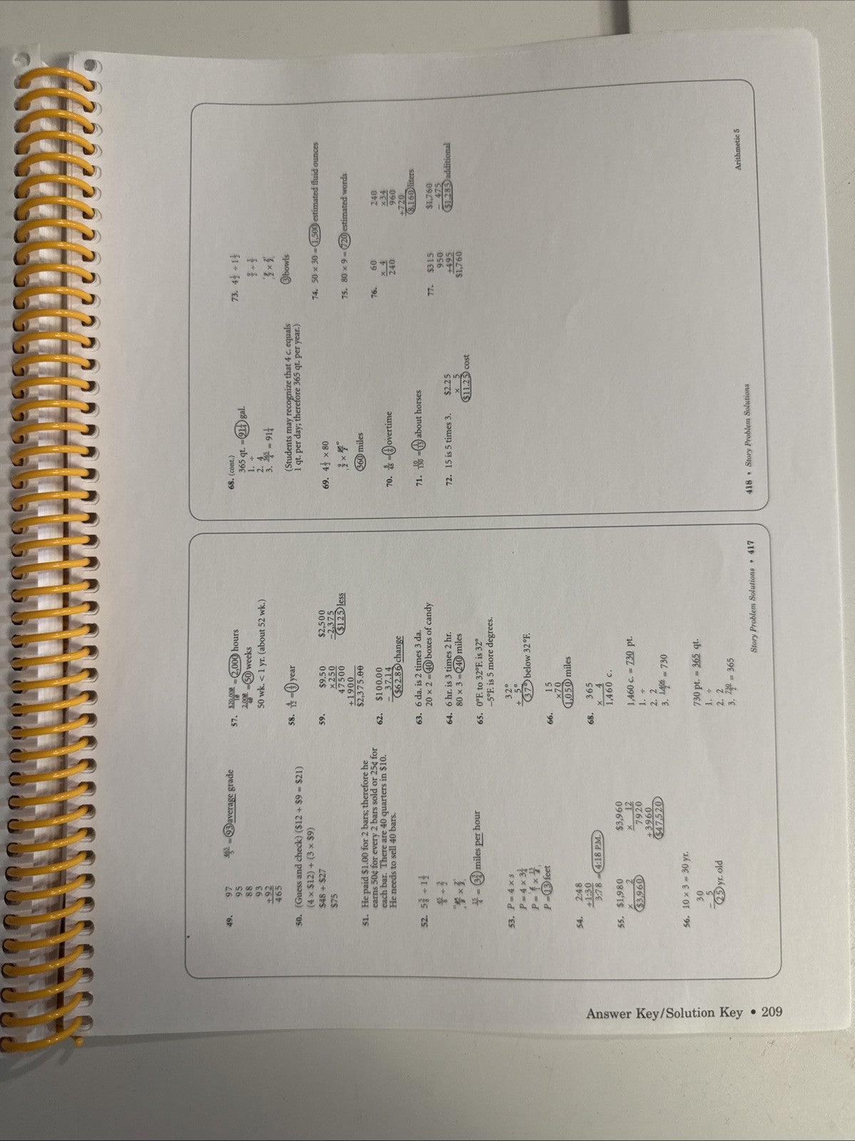 Arithmetic 5 Workbook A Beka Book Abeka Mathematics Grade 5 Spiral Bound
