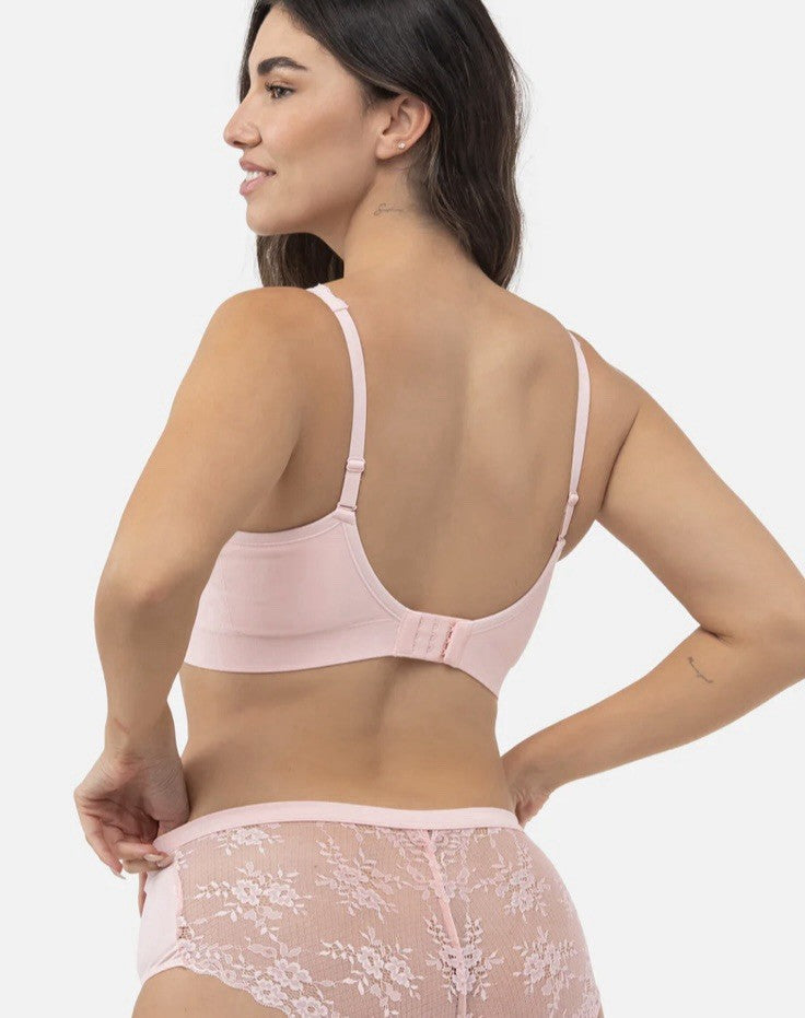 Underoutfit Adjustable Comfort Bra w/ Lace Straps-445 Crystal Rose, size Small