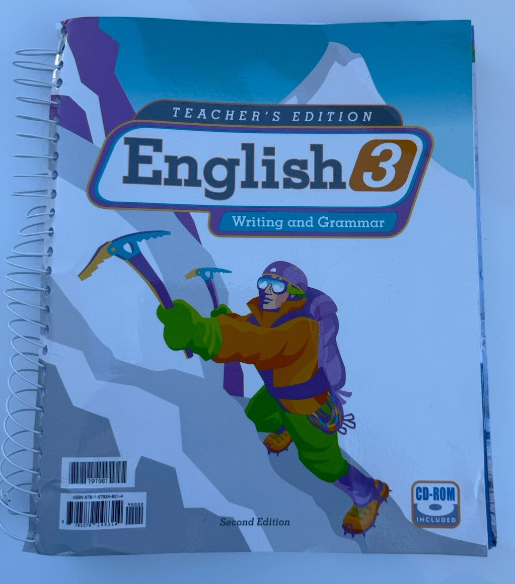 BJU ENGLISH 3 3rd grade Writing Grammar Homeschool Bob Jones Press 2nd ed.