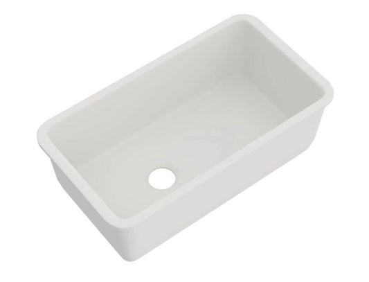 ROHL 6497-00 Allia 34" Fireclay Undermount Single Bowl Kitchen Sink – White