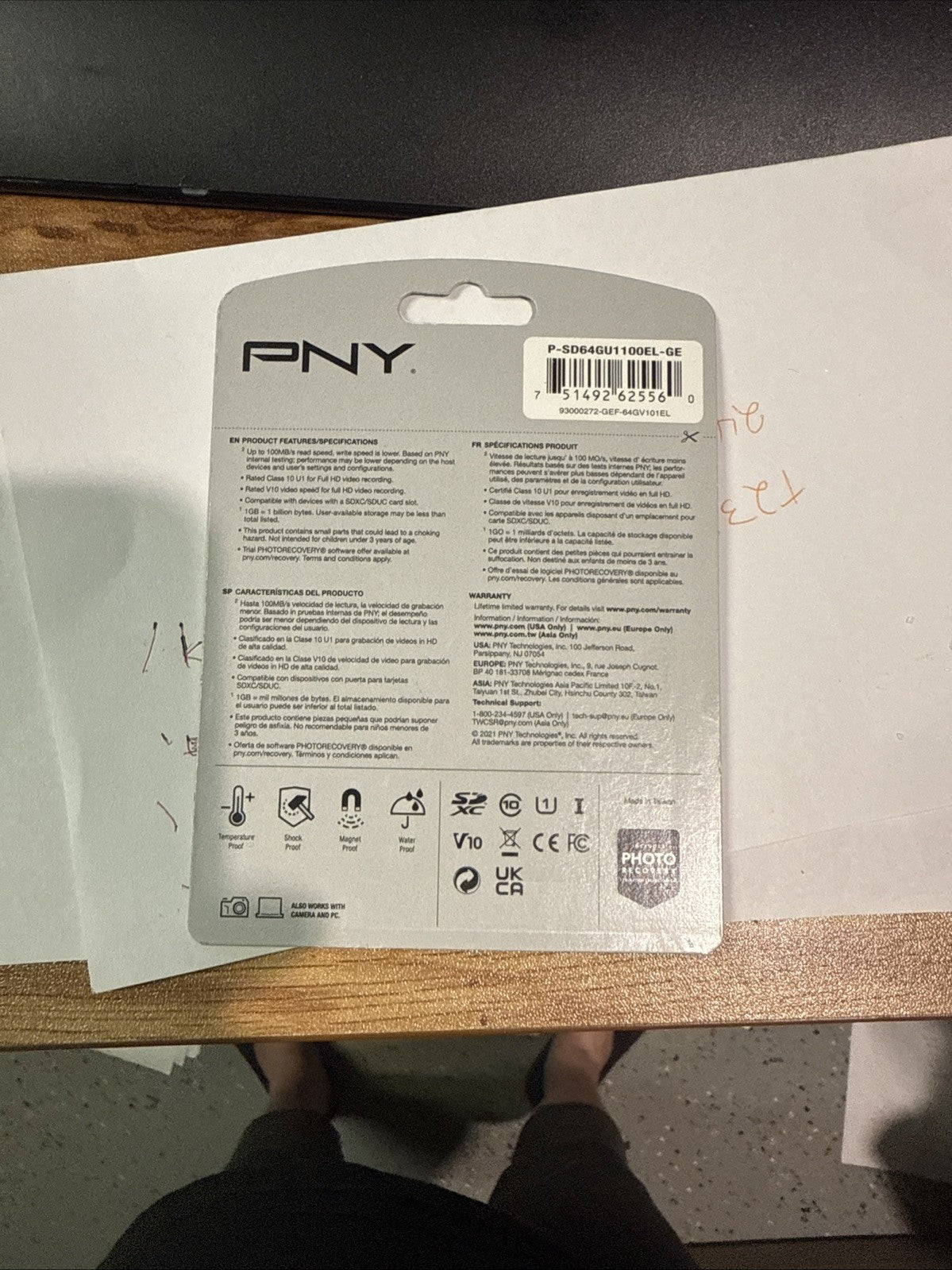 PNY 64GB Elite Class 10 MicroSD Card – U1 A1 V10 Memory Card w/ Adapter NEW