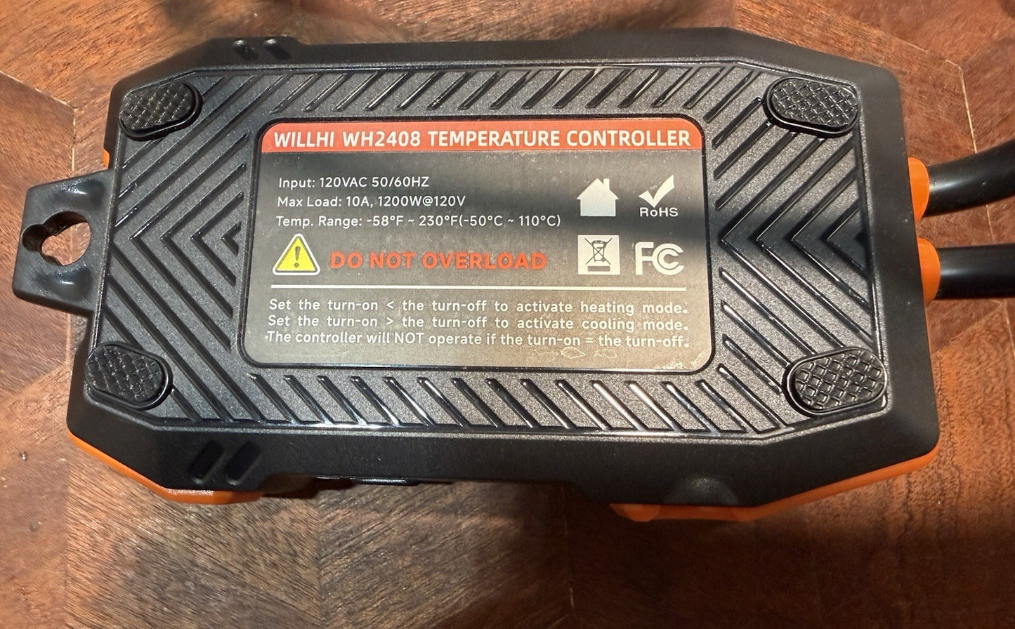 WILLHI WH2408 10A 1200W Digital Thermostat Temperature Controlled Outlet Plug