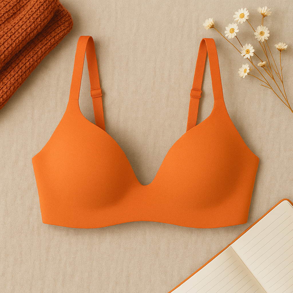 Underoutfit- 460 The Perfect Neckline Bra, size Large Orange