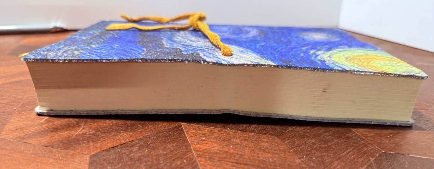 Italian Leather Journal Van Gogh “Starry Night” Lined Notebook Made in Italy