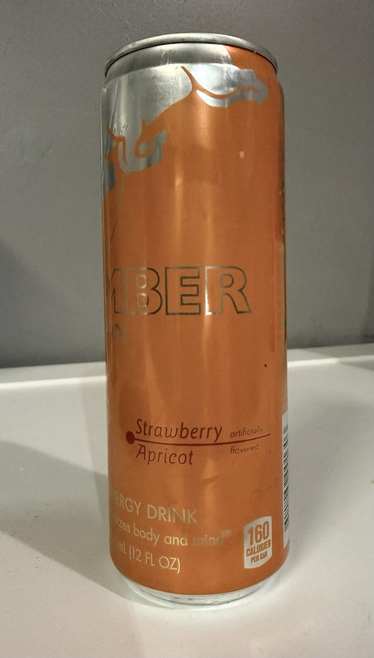 Red Bull Summer Edition 2022 Strawberry Apricot 12oz limited rare can amber