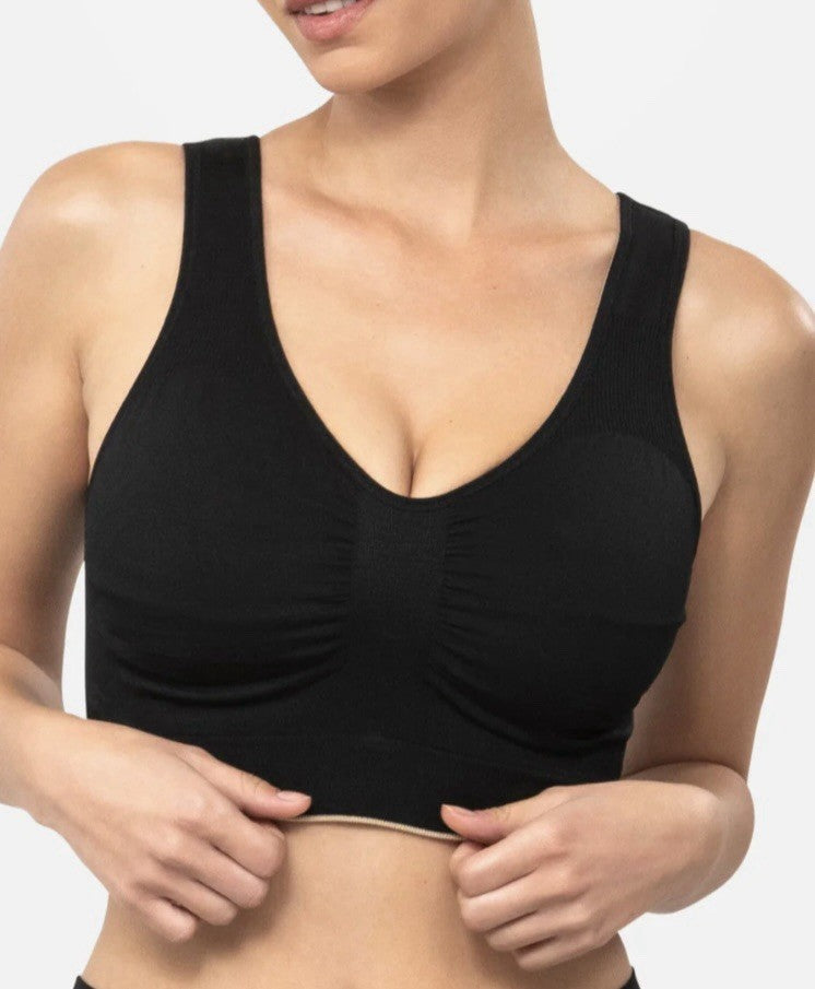 Underoutfit Everyday Comfort Reversible Bralette -452,  Size Med  - black/sand