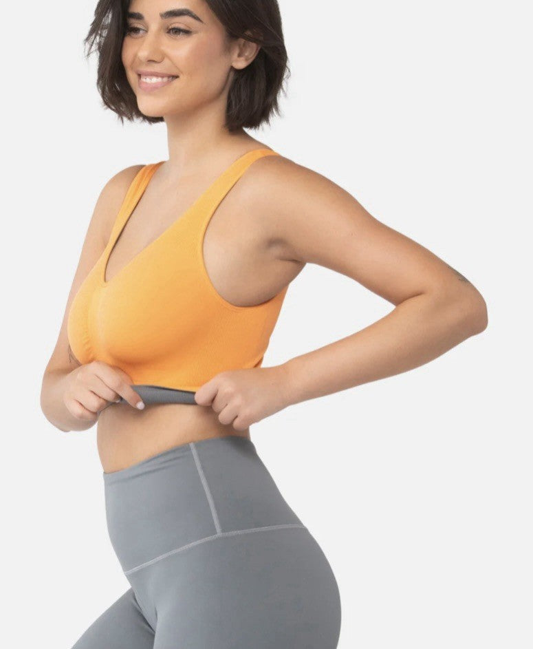 Underoutfit Everyday Comfort Reversible Bralette -452,  Size L- Orange /Gray