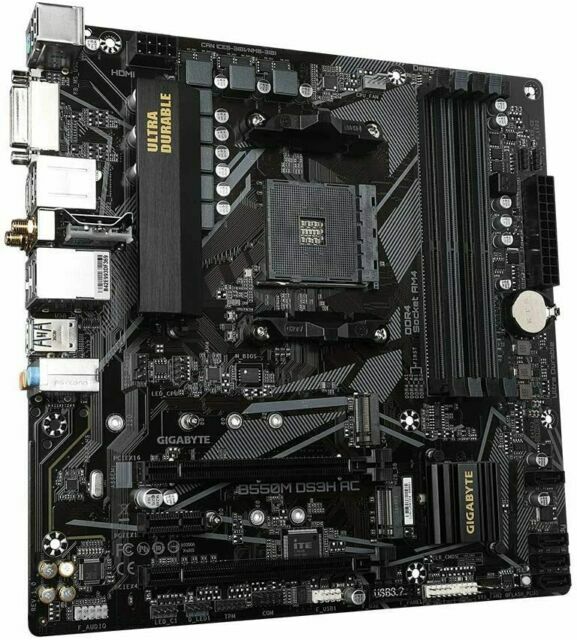 Gigabyte B550M DS3H AC AM4 mATX Motherboard WiFi New Sealed
